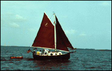 synthesis gaff cutter rigged Flicka 20 under sail