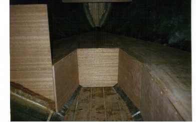 Settee – This picture of the nearly completed settee shows the cabin trunk sides.